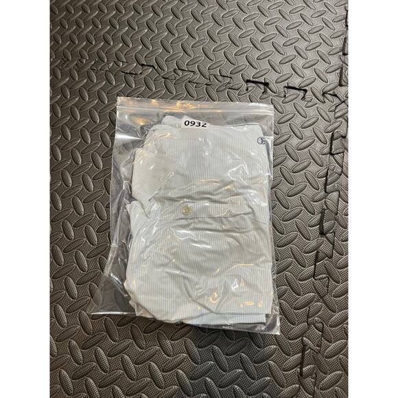 Prada White Blue Button Down Shirt Fits Mens Large Dressy Classic With Flaw - Picture 11 of 11